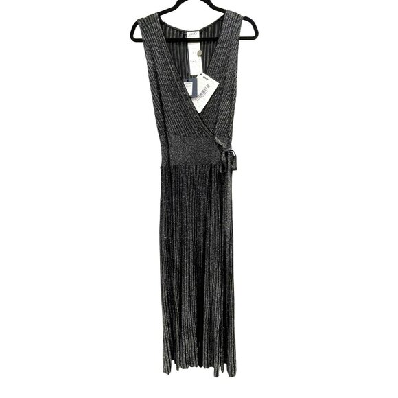 Liu Jo $390 Shimmery Knit Wrap Maxi Dress Tie Waist XS - Picture 2 of 8
